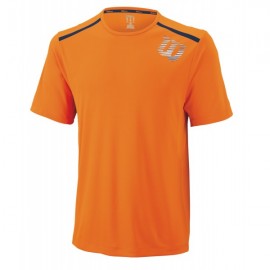 T-Shirt Wilson Linear Blur Print Crew - Orange