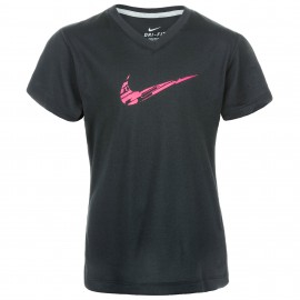 T-shirt Nike courtes manches polyester - Noir 